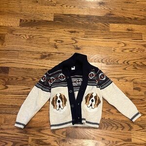 Janie and Jack Dog Pattern Cardigan